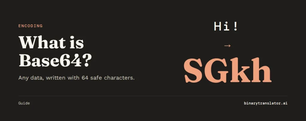The text Hi! encoded in Base64 is SGkh.